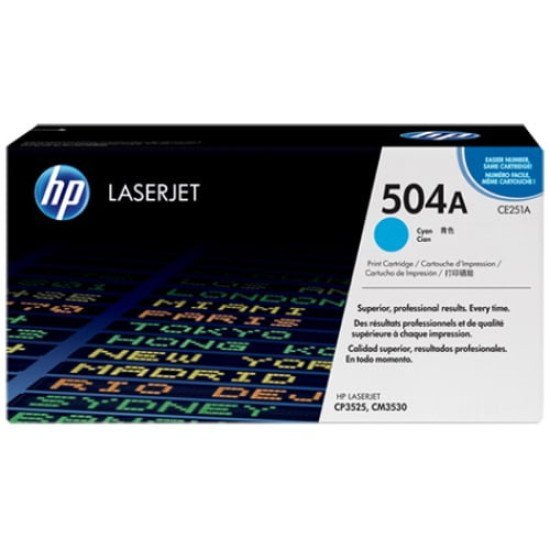 HP 504A Cyan Original LaserJet Toner Cartridge